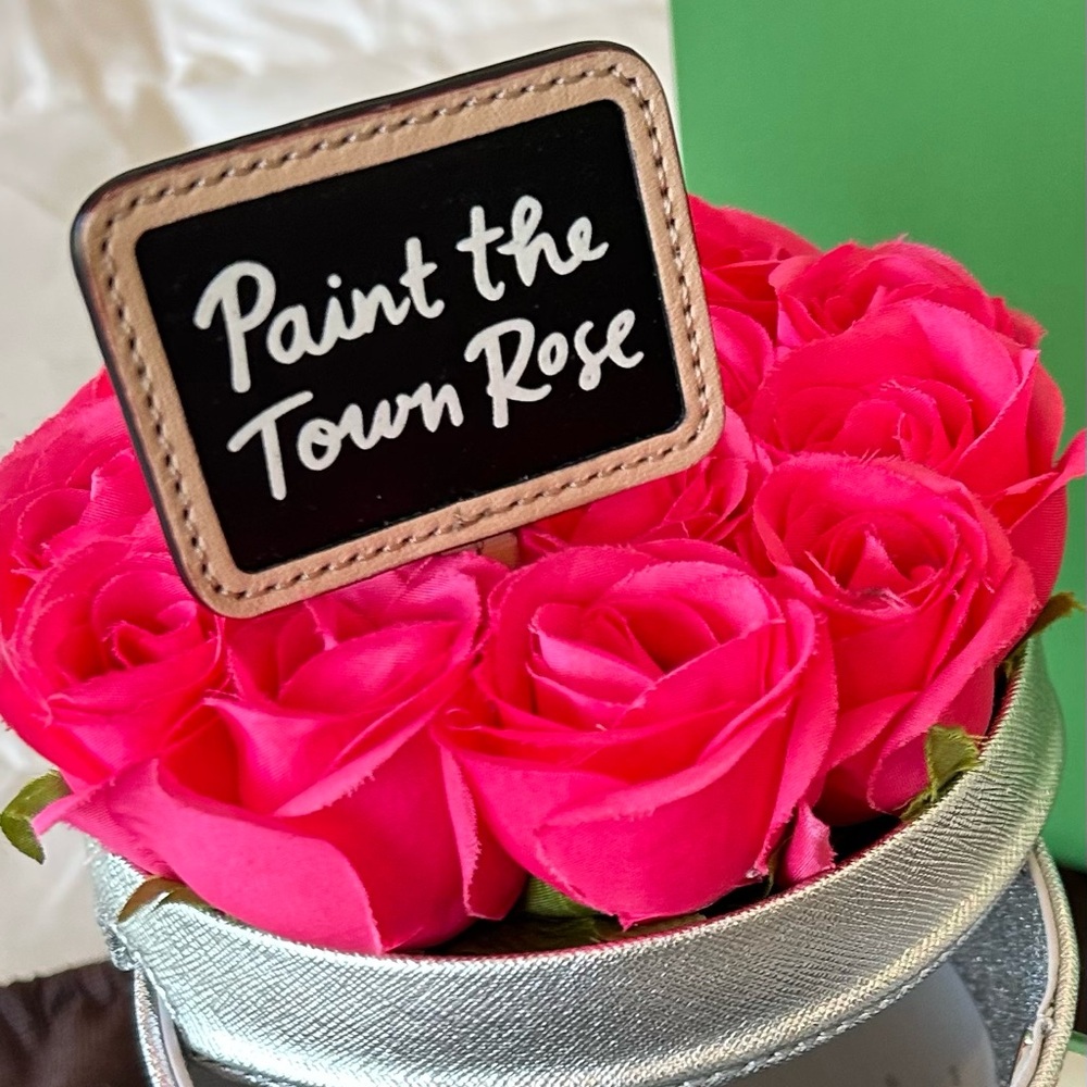 🎄🧑🏻‍🎄🎁Kate Spade Collector’s Dream!”Paint the Town Rose”Pail Bag. Pristine!